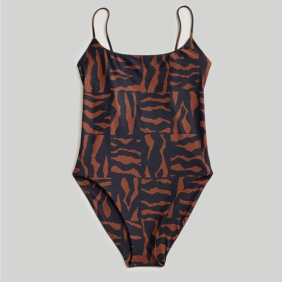 Madewell Other - Madewell Abstract Animal Spaghetti-Strap One-Piece Swimsuit M
